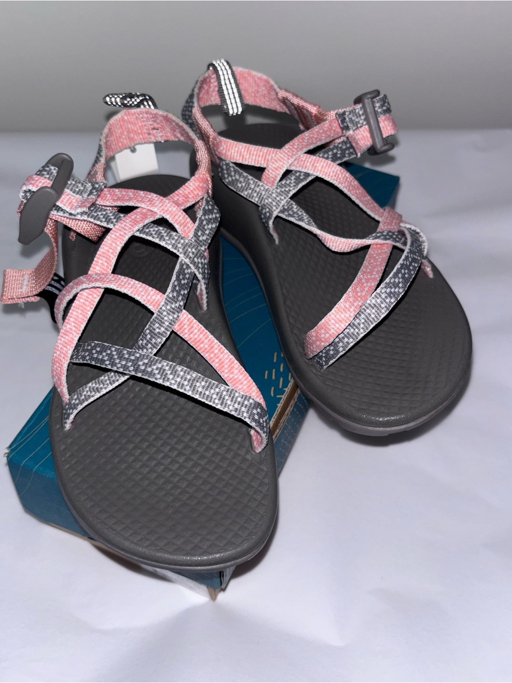 Chaco NEW ZX/1 EcoTread Sandal water shoes pink gray strappy little kids size 12